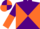 Silk - Purple and orange diabolo, halved sleeves, purple and orange quartered cap