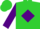 Silk - Lime, purple diamond, purple butterfly on sleeves