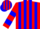 Silk - Red and blue stripes, blue bars on sleeves