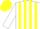 Silk - White and yellow stripes, white and yellow cap