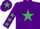 Silk - Purple, emerald green star, purple sleeves, emerald green stars, purple cap, emerald green star