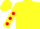 Silk - Yellow, red apple, red dots on sleeves, red dots on yellow cap