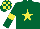 Silk - Dark green, yellow star, dark green sleeves, yellow armlets, dark green cap, yellow check