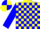 Silk - Yellow, blue ''abc'' on blue blocks, blue and yellow blue quartered sleeves