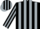 Silk - Black, silver stripes
