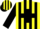 Silk - Yellow, black maltese cross, black stripes on slvs