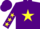 Silk - Purple, mango yellow star, yellow stars on sleeves, purple cap