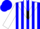 Silk - Blue and white stripes, black chevron, blue and white sleeves, blue cap
