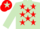 Silk - Light green, red stars, red cap, light green star