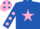 Silk - Royal blue, pink star, royal blue sleeves, pink spots, pink cap, royal blue spots