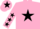 Silk - Pink, Black star, Pink sleeves, Black stars, Pink cap, Black star