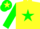 Silk - YELLOW, em. green star & sleeves, em. green cap, yellow star