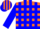 Silk - Orange, blue blocks, blue stripes on sleeves