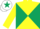 Silk - YELLOW & DARK GREEN DIABOLO, yellow sleeves, white cap, dark green star