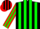Silk - Black, red & green stripes