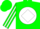 Silk - Green, green 'p' on white ball, white diamond stripe on sleeves