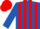 Silk - Royal blue and red stripes, red cap
