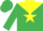 Silk - Emerald green, yellow yoke, yellow star on emerald green cap
