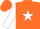 Silk - Orange, orange 'jt' in white circled star, white sleeves