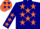 Silk - Navy blue, orange stars