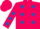 Silk - Hot pink, royal blue dots