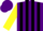 Silk - Purple and Black stripes, Yellow sleeves, Purple cap