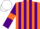 Silk - Orange body, purple striped, purple arms, orange armlets, white cap
