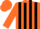 Silk - ORANGE and BLACK stripes, ORANGE collar, orange peak on cap