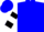 Silk - Blue, black 'v', white and black bars on sleeves