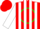 Silk - Red, green circle, white ' cnr,' green and white stripes on sleeves, red cap
