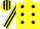 Silk - yellow, black spots, striped sleeves and cap