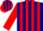 Silk - Navy blue, red stripes on sleeves