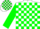 Silk - White and green blocks, green sleeves