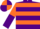 Silk - Purple & orange hoops, orange & purple halved sleeves, orange & purple quartered cap