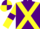 Silk - Purple, yellow cross belts, yellow sleeves, purple armlets, quartered cap