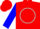 Silk - Red, white 'eh', 'dh', 'ls' in white circle, blue sleeves