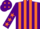 Silk - Purple and orange stripes, purple sleeves, orange stars, purple cap, orange diamonds