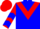 Silk - Blue body, red chevron, red arms, blue chevrons, red cap