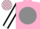 Silk - Pink, grey disc, white sleeves, black seams, white & pink check cap