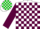 Silk - White, green 'vf' and grapes, green and maroon blocks on opposing sleeves