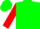 Silk - Green, white belt, white bars on red sleeves