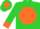 Silk - Fluorescent lime,orange cuffs,orange ball on front & back