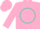 Silk - Pink, turquoise 'm' in turquoise circle