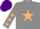 Silk - Grey, beige star, grey sleeves, beige stars, purple cap