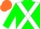 Silk - Green, white cross sashes, orange cap