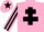 Silk - Pink body, black cross of lorraine, pink arms, black striped, pink cap, black star