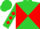 Silk - Lime green, red 'h', red diagonal quarters, red diamonds on sleeves