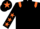Silk - Black, orange epaulets, black sleeves, orange stars, black cap, orange star