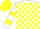 Silk - White and yellow blocks, white sleeves, yellow hoop, yellow cap