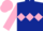 Silk - Dark blue, pink triple diamond, pink sleeves, pink cap